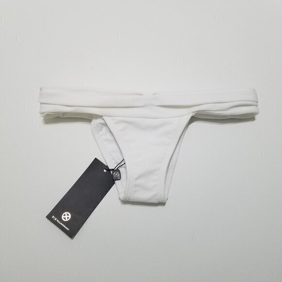 NWT Vix Paula Hermanny Swim Bikini Bottom White Size S